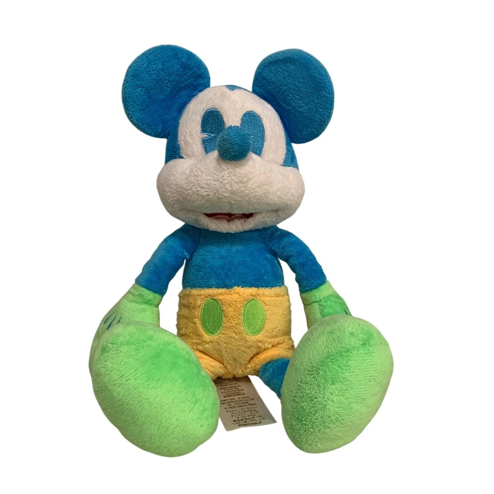 Disney Store Neon Color‎ Pop Mickey Mouse Plush Blue Green Yellow 14" 2020